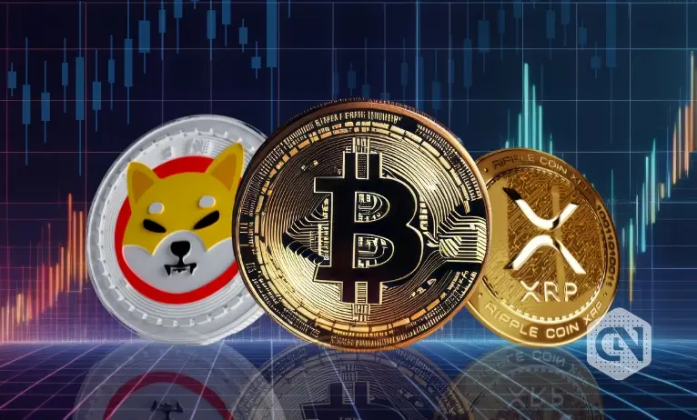 BTC, SHIB, and XRP see fluctuating movements on the price chart